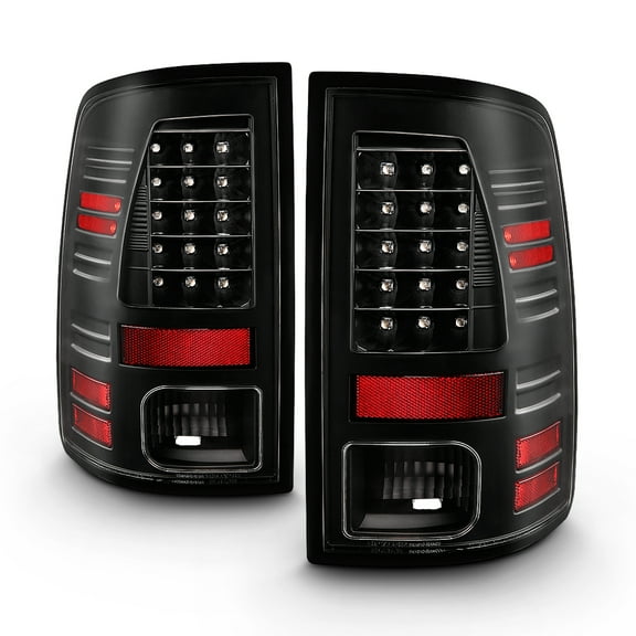 AKKON - Fits 2009-2018 Dodge Ram 1500 2010-2018 Ram 2500 3500 Lumiled LED Type Black Tail light Pair Driver Left Passenger Right