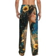 thumbnail image 6 of Mens Pajama Pants, Artistic Night Sky Sunflower Princess Soft Sleep & Lounge Pants for Men, Cuteness Casual PJ Bottoms Pants with Pockets, 6 of 7