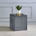 thumbnail image 5 of Furniture of America Kelforia Contemporary Glass Top Side Table in Gray, 5 of 7