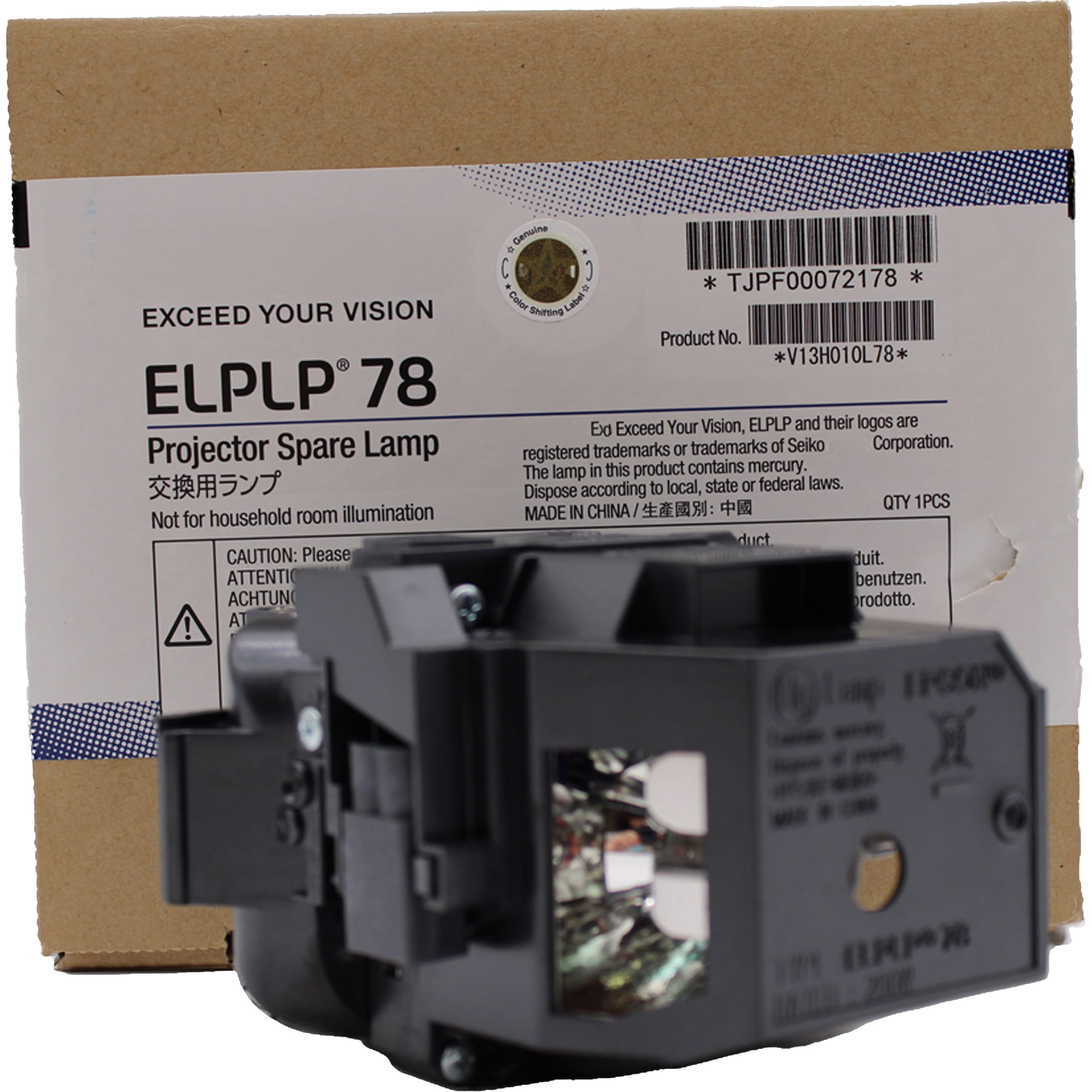 OEM Lamp & Housing for The Epson EB-S200 Projector - 1 Year