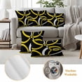 thumbnail image 6 of Yellow Geometric Outdoor Waterproof Pillow Covers, Modern Abstract Simple Lines Black Decorative Square Throw Pillowcase Sofa Cushion Sham for Patio/Couch/Chair, 26"x26" 2 Pack, 6 of 8