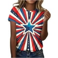 thumbnail image 1 of Tops de Ajuste Suelto para las Mujeres Sudadera Casual Impresa Manga Corta Cuello Redondo Superior, Poliéster, 1 of 5