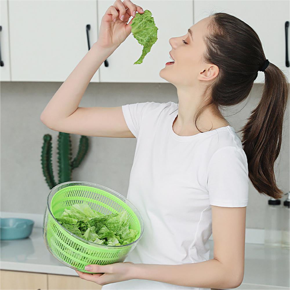 Kitexpert Salad Spinner Large 5.28 Qt, Manual Lettuce Spinner for Veggie  Prepping and Fruit Washing, Vegetable Dryer Spinner with Built-in Draining