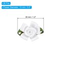 thumbnail image 2 of Uxcell Mini Satin Ribbon Roses, Small Rosettes Fabric Flowers with Green Leaves White, 2 of 6