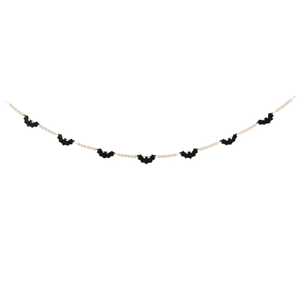 Etiqueta decorativa para manto de Halloween, cuentas de cuerda de cáñamo, cuentas de madera creativas, cuerda de cáñamo, estante para colgar en la pared del hogar, decoración de Halloween, compre 2 y