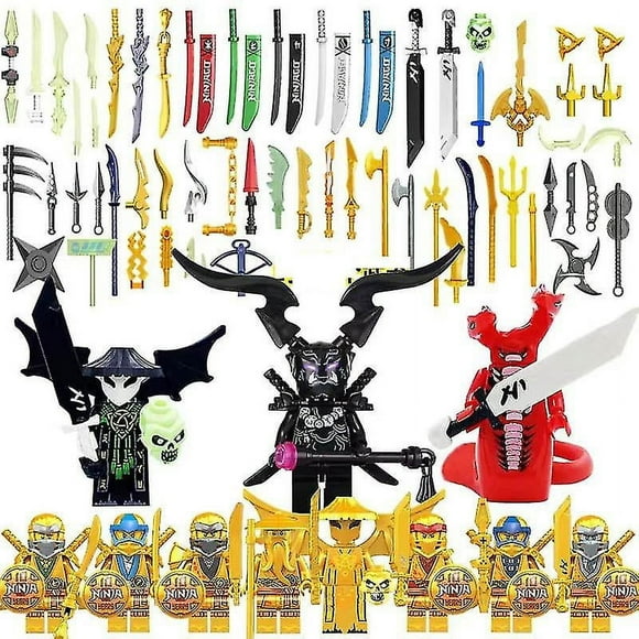 Ninja Masters Of Spinjitzu Cole Zane mini-doll with plenty of weapon building blocks