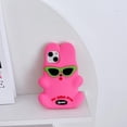 thumbnail image 2 of 3D Cool Rabbit Case for iPhone 12/12 Pro 6.1",Creative Cartoon Cool Sunglasses Rabbit Case for Women Girls Teens Kids,Cute Kawaii Character Bunny Soft Silicone Case for iPhone 12/12 Pro 6.1 inch, 2 of 12
