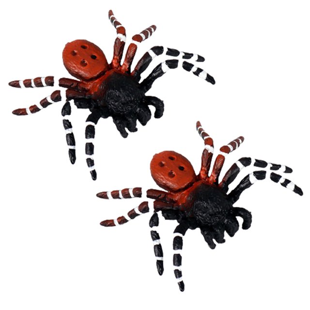 (2 uds.-araña de terciopelo rojo) juguete de Halloween de araña modelo de insecto de simulación sólida