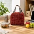 thumbnail image 6 of Yhmxh Tweed Insulated Lunch Bag, Reusable Thermal Lunch Tote Bag with Front Pocket & Double Hand Strap, Leakproof Cooler Lunch Box for Adults Work Office Picnic Travel, Portable Food Storage Handbag, 6 of 6