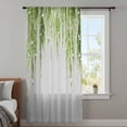 thumbnail image 4 of Sage Green Sheer Curtains 72 Inches Long, Summer Botanical Leaves Watercolor Light Filering Curtains, Breathable Simi Curtain Privacy Drapes for Living Room Bedroom Lightweight Window Treatment, 4 of 9