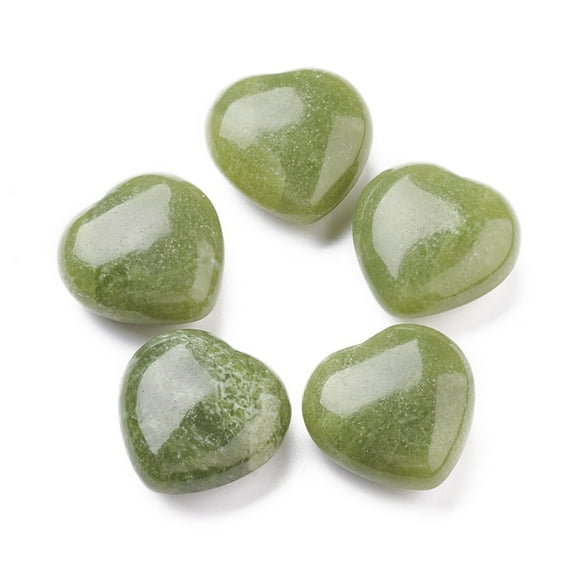 Natural Lemon Jade Heart Love Stone Pocket Palm Stone for Reiki Balancing 30x30x14.5mm