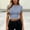 *Light Blue, variant on ClodeEU Women's Crew Neck Short Sleeve Crop Top,Fitted Ribbed Basic T-Shirt Green,Women's Plus L