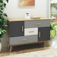 thumbnail image 2 of Costway Armoire de Rangement Autoportante Armoire Moderne au Sol avec 2 Portes et 3 Tiroirs, 2 of 10