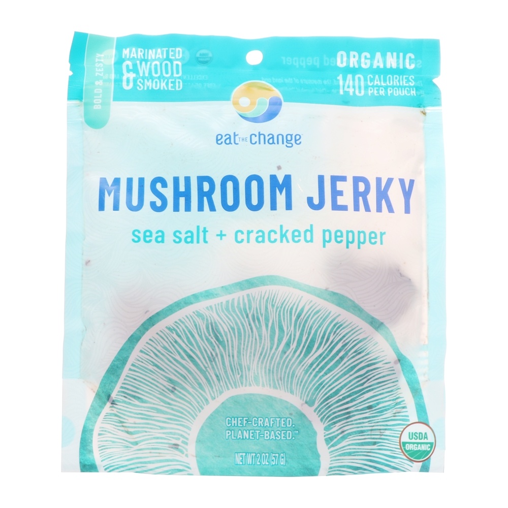 Eat the Change Mushroom Jerky Sea Salt & Cracked Pepper 2 oz