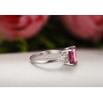 thumbnail image 4 of Classic 1.25 Carat 7x5mm Emerald Cut Red Ruby Moissanite Diamond Engagement Ring for Women in 10k White Gold, 4 of 5