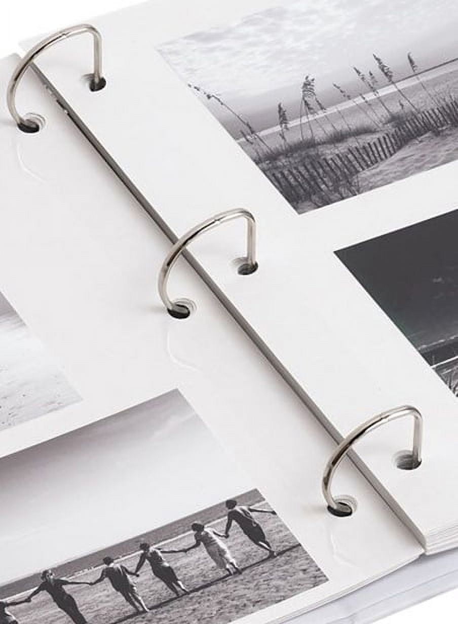 Hom Essence 3-Ring Black & White Stripe Photo Album accommodates up to 8" x 10" photos