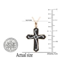 thumbnail image 2 of Dazzlingrock Collection 0.60 Carat (ctw) Round Black & White Diamond Cross Pendant for Unisex with 18 Inch Gold Chain in 10K Rose Gold, 2 of 3