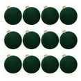 thumbnail image 3 of Staron Velvet Ornaments for Christmas Tree, 12PCS Green Christmas Ornaments Flocked Xmas Tree Ornaments Hanging Ball for Christmas Tree Decorations, 3 of 6