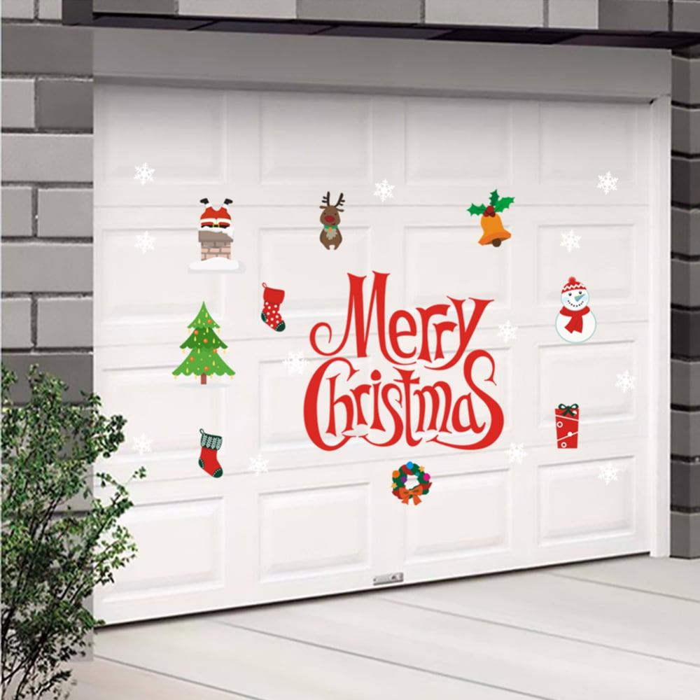 Christmas Garage Decoration Stickers Garage Door Decals Non-Magnetic Merry  Christmas Xmas Tree Snowflake Reusable PVC Stickers with Foam Tape for  Holiday Party Decor Supplies 