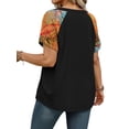 thumbnail image 5 of WellSize Plus Size T Shirts for Women Color Block Short Sleeve Tunic Tops Casual V Neck Summer Blouses, 5 of 8