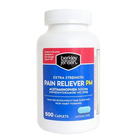 Berkley Jensen Extra Strength Non-aspirin Pm Acetaminophen 500 mg - 500 Caplets