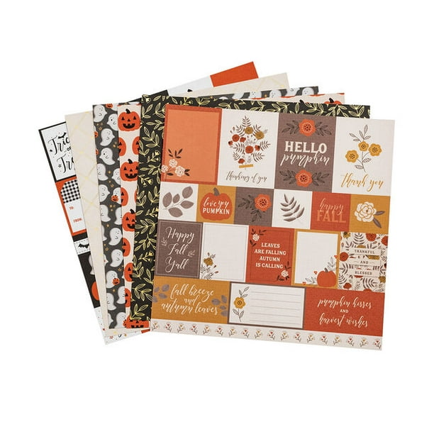 DCWV Halloween Craft Supply Fall Falloween Scrapbook Paper Pad