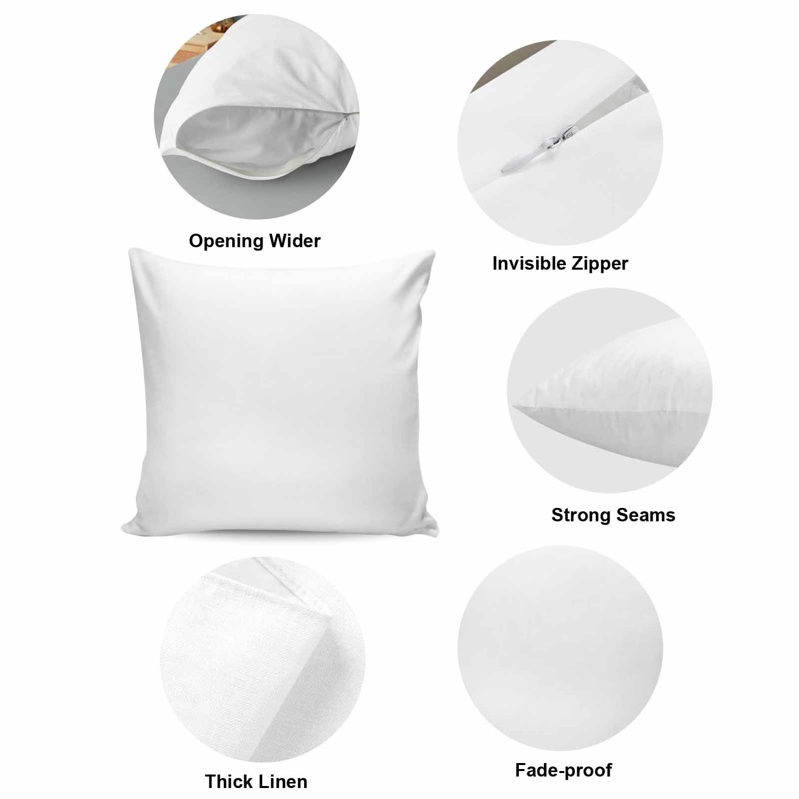 Pillow Covers 26x26 Inch, Pure White Linen Pillowcase with Invisible Zipper, Simple Solid Color Decorative Throw Pillow Covers Cushion Case for Couch Sofa Bed Living Room