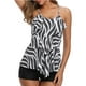 thumbnail image 3 of Trajes de baño tankini para mujer con volantes en capas y pantalones cortos de dos piezas, 3 of 5