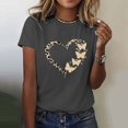 thumbnail image 2 of Flash Deal! T-Shirt à Manches Courtes Col Rond Imprimé Papillon Mode Décontractée pour Femmes en Solde Gris Foncé TTTG, 2 of 4