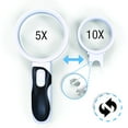 thumbnail image 2 of Magnifying Glass with LED Lights & 10X+5X Illuminated 2 Lens Set, 2 of 8