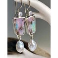 OPALRY Fashion 925 Silver Leaf Zircon Pearl Drop Earrings Women Flower