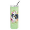 thumbnail image 3 of Carolines Treasures CK4325TBL20 Papillon Green Flowers Stainless Steel 20 oz Skinny Tumbler 20 oz multicolor, 3 of 4