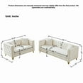 thumbnail image 4 of Newest Velvet Sofa,3+2 Seater Deep Seat Sofa,Modern Sofa with Button Nailhead,Square Arm Couches,Furniture for Living Room,Bedroom,Office(Beige), 4 of 8