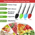 thumbnail image 4 of Mini Kitchen Tongs with Silicone Tips, 3-Piece Set, 7-Inch Non-Stick Small Tongs with Stainless Steel Silicon Handles, Heat Resistant for Cooking and Serving (Multi-Color), 4 of 4