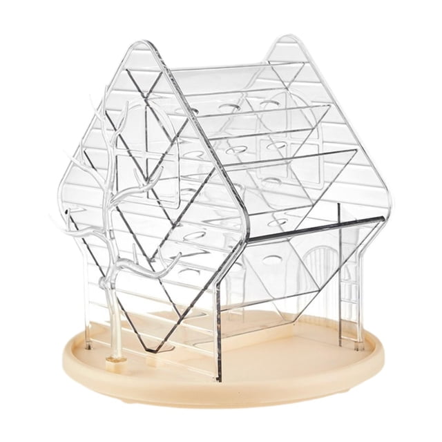 Organizador de maquillaje giratorio de 360 degree para brochas de maquillaje y artículos de tocador de viaje. Claro