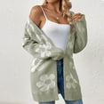 thumbnail image 2 of ZyeKqe Cardigan Sweaters for Women V Neck Long Sleeve Open Front Floral Printed Loose Outwear, 2 of 4