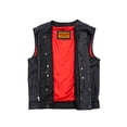 thumbnail image 3 of Dream Apparel Club Vest SOA Men’s Motorcycle Leather Vest with Pockets, Biker Vest Collarless Red Liner, 3 of 5