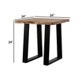 thumbnail image 5 of 24 Inch End Table, Rustic Style, Brown Acacia Wood Top, Tall Metal Base- Saltoro Sherpi, 5 of 5