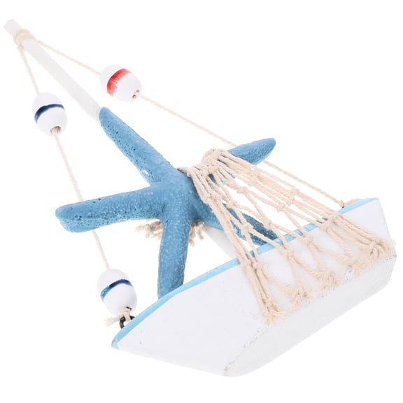 SWETRACE Wooden Sailboat Model Multi-Color Nautical Tabletop Decoration 17x10.5x3 Inches Coastal Home Decor