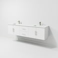 thumbnail image 6 of Geneva 72 in. W x 22 in. D Glossy White Double Bath Vanity, Cultured Marble Top, and Faucet Set, 6 of 11