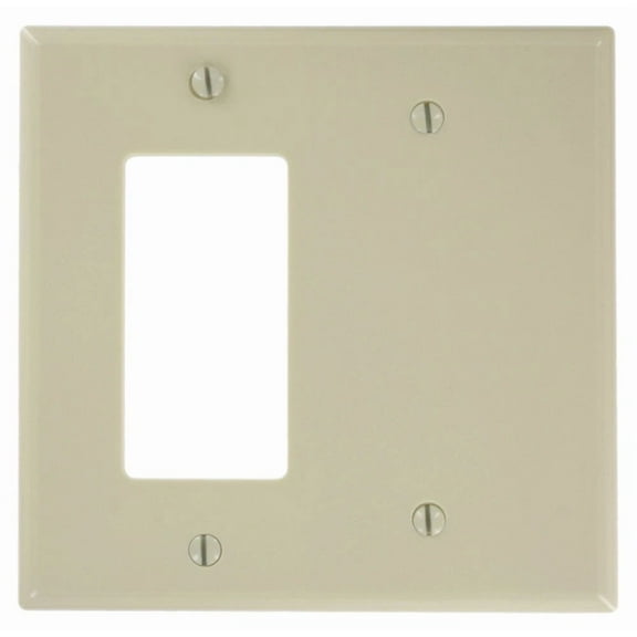 (1 Pc) 2-Gang Wall Plate Cover Ivory Decorator Blank Lexan Plastic Unbreakable