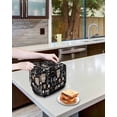 thumbnail image 3 of Coffee Black Toaster Cover 4 Slice, Large Kitchen Appliance Covers, Brown Beans Cup Dessert Drink Monochrome Toaster Oven Cover with Loop, Bread Machine Cover Polyester Dust Cover Protection, 3 of 4