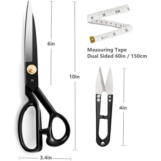 Fabric Scissors 10 inch(25.4cm), Sewing Dressmaking Scissors High Carbon Steel Razor Sharp Tailor's Shears for Cutting Fabrics, Leather, Clothes, Alt