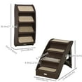 thumbnail image 2 of CoSoTower 4-Level Portable Pet Stairs, Foldable Dog Ramp, Lightweight Cat Steps, with Nonslip Soft Mats, for High Bed, Sofa, Up to 44 lbs, Dark Brown, 2 of 7
