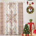 thumbnail image 5 of 66x72 Inch Shower Curtains for Bathroom, Brown Christmas Snowflake Fabric Bath Curtain Decor, Xmas Winter Polka Dot Vintage Waterproof Restroom Curtains Shower Set Accessories with 12 Hooks 66 Inch, 5 of 8