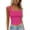 Hot Pink, variant on Blouses for Women Dressy Casual Ribbed Texture Cropped Tank Top Solid Color Sleeveless Cami for Everyday Wear Light Blue S