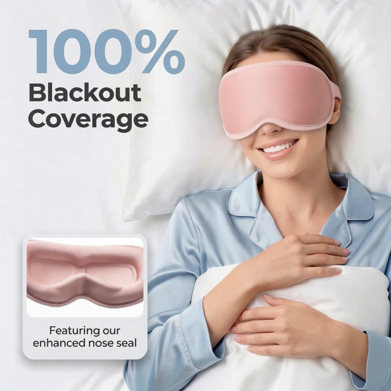 FACEMOON 2 Pack Adult Weighted Sleep Mask – Memory Foam Zero Pressure Design | 99% Light Blocking Comfort | Lash Extension Safe