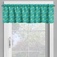 thumbnail image 4 of Ambesonne Floral Valance & Curtain, Abstract Botany Flower Twigs, 55"x45", Turquoise and Mustard, 4 of 7