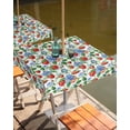 thumbnail image 2 of Fsddascl Strawberry Outdoor Tablecloth - 60x60 Inch Square Dining Table Cover, Summer Botanical Blue Spring Floral Waterproof Outdoor Table Cloth with Umbrella Hole & Zipper for Picnic/Patio/Party, 2 of 7