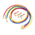 thumbnail image 1 of R134A R12 R22 Air Conditioning Refrigerant Charge Hose 1/4'' SAE Thread 60''/1.524m Long Red/Yellow/Blue Tube, 1 of 8